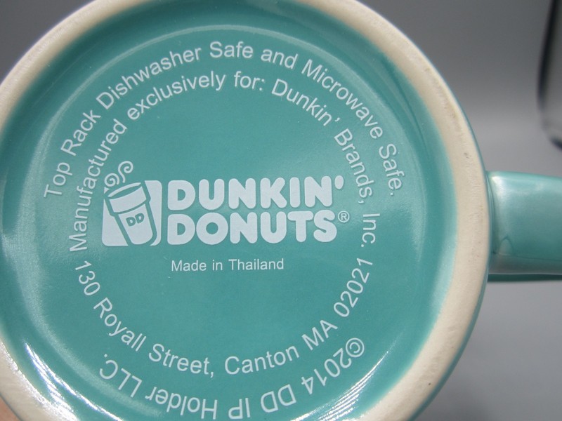 Dunkin Doonuts Teal Blue Glossy Finish, White Logo, Coffee Tea Mug 14 oz (02) gallery