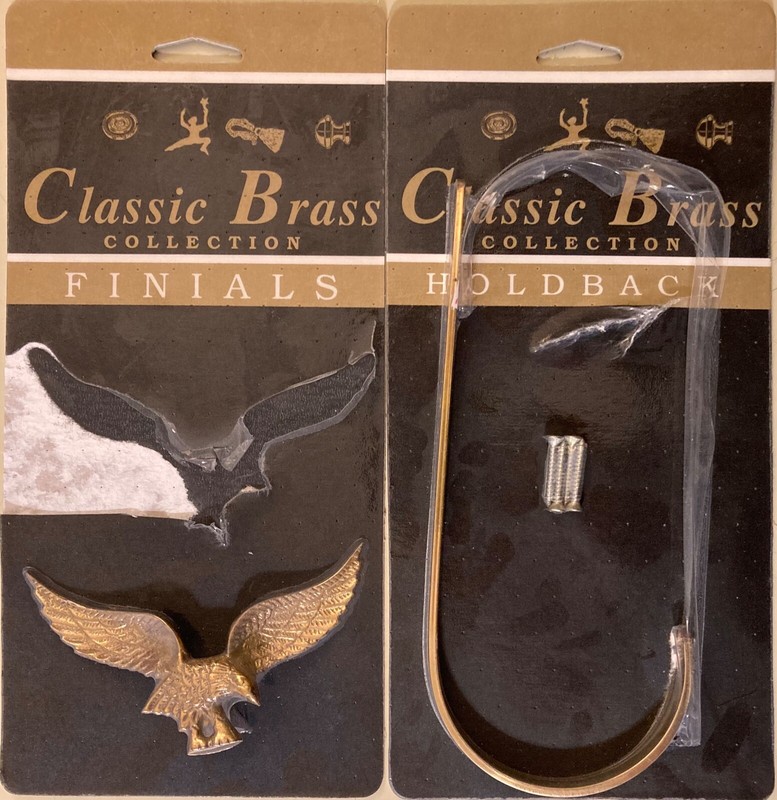 CLASSIC BRASS 10 HOLDBACKS AND 10 EAGLE FINIALS ~ BRAND NEW ~ Plus 1 Extra Each gallery