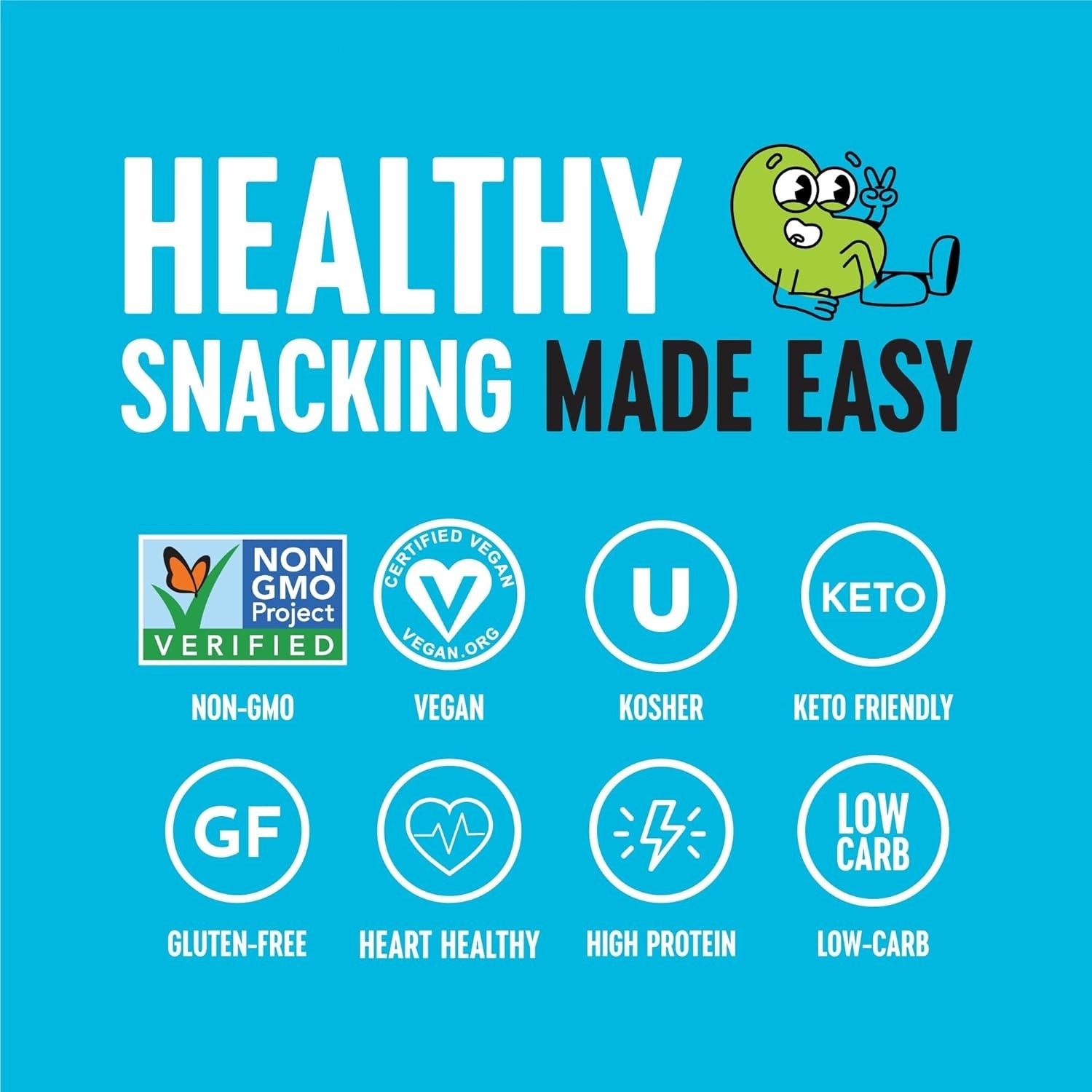 The Only Bean Crunchy Dry Roasted Edamame, Sea Salt, 11g Protein, Keto, 10 Pack gallery
