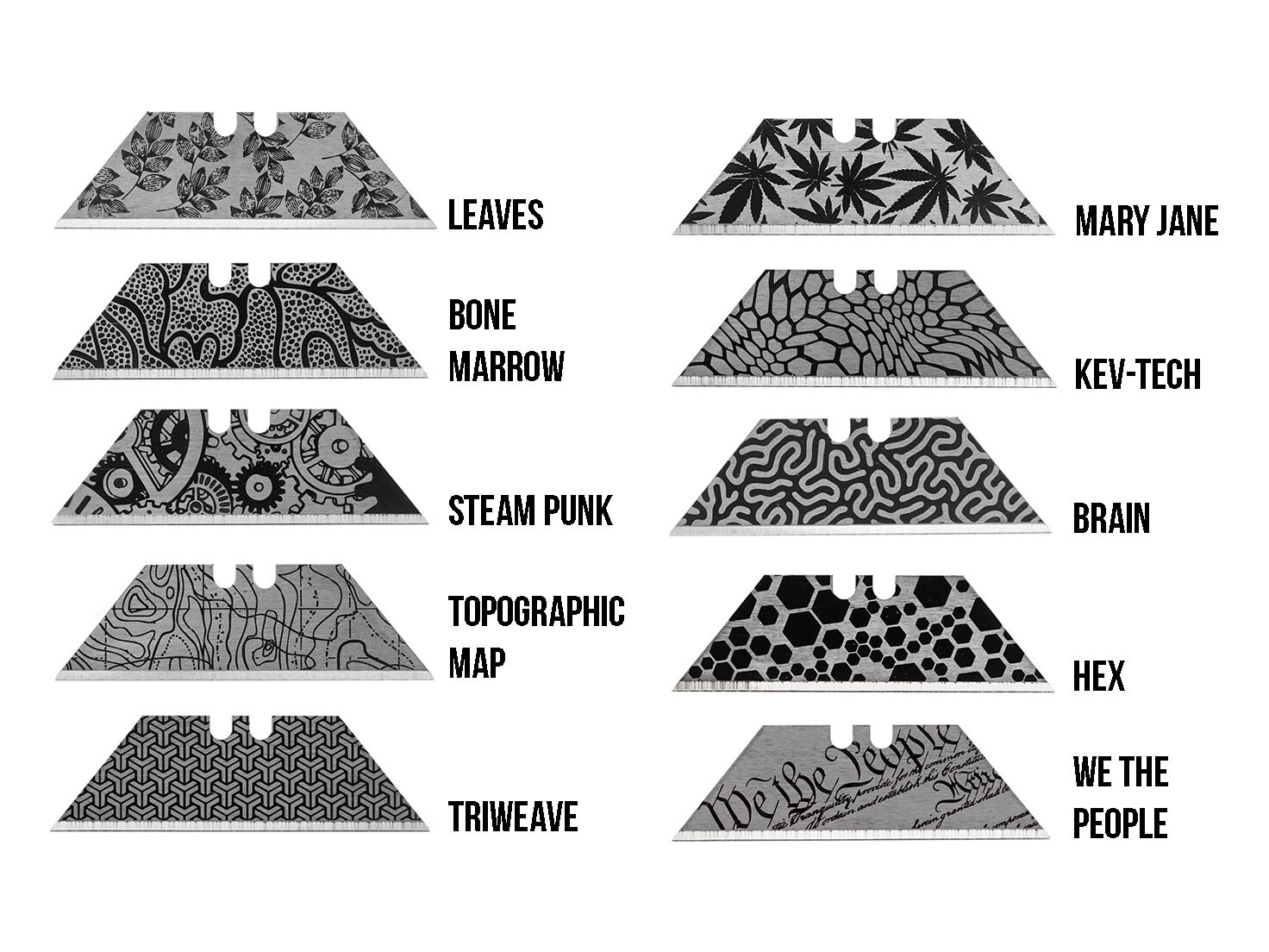 Utility Knife Box Cutter Blade Steel Replacement Engraved Designs & Coatings gallery
