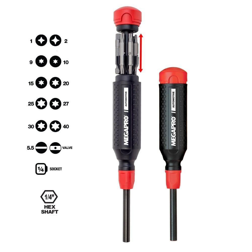 Megapro Automotive Multi Bit Screwdriver Phillips Flat Torx Valve Tool 1/4 Drive gallery