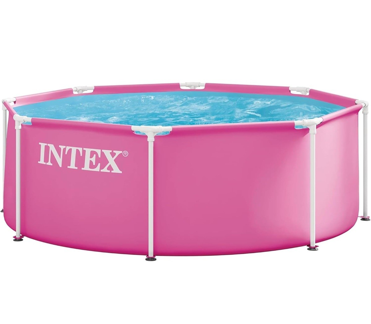Intex 8FT X 30IN PINK Metal Frame Above Ground Swimming Pool Pump not Included gallery