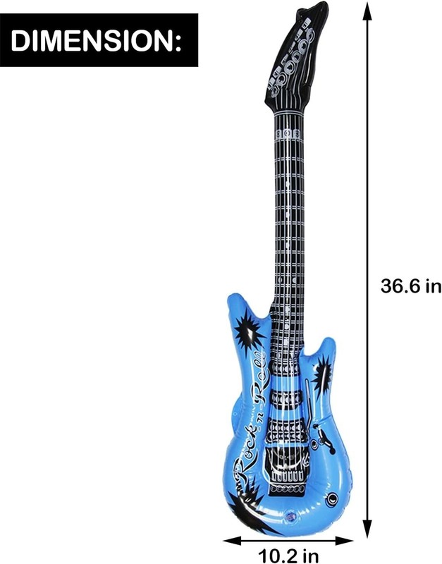 6-Pack Inflatable Guitars - Waterproof Party Decor in Assorted Colors, 37-Inches gallery