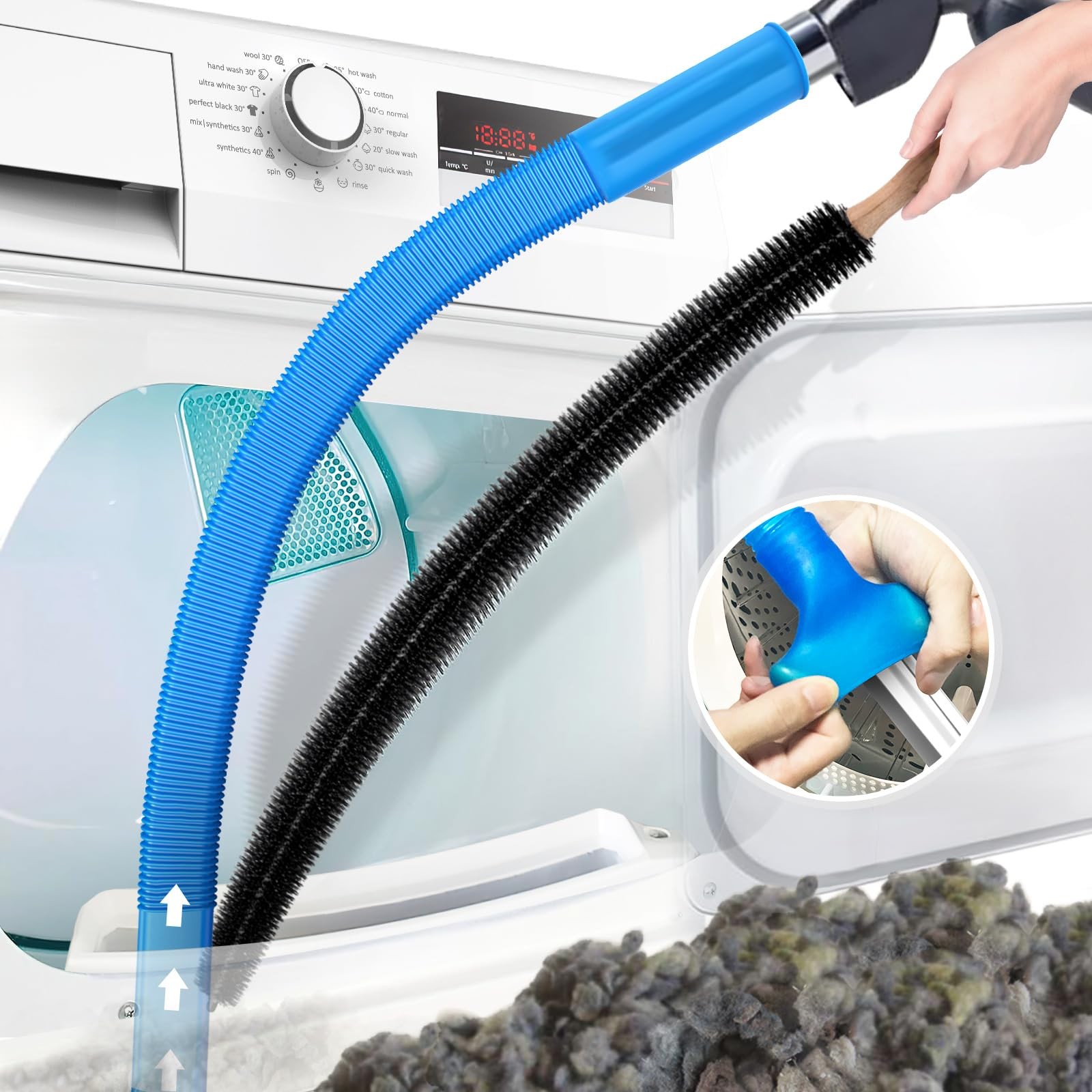 PetOde 2 Pieces Dryer Vent Cleaner Kit Compatible with Most Vacuum Cleaner, gallery
