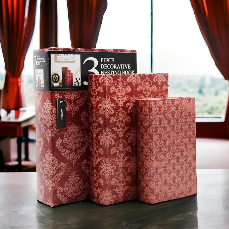Chic Farmhouse Memory Book Boxes Set of 3 - Decorative Nesting Storage 8-12 Inch gallery