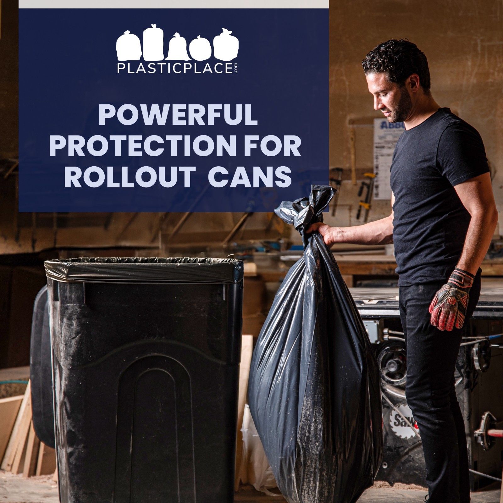 Plasticplace 65 Gallon Extra Heavy Trash Bags, 25 Count gallery