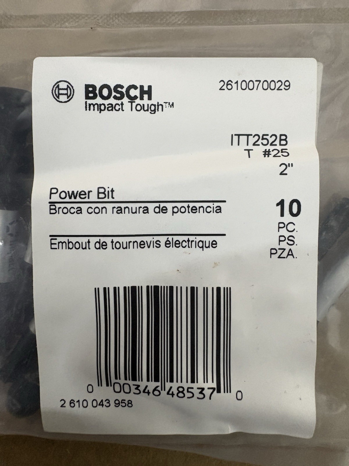 (10 PACK) BOSCH ITT252B 2 In. Torx #25 Impact Tough Screwdriving Power Bits gallery