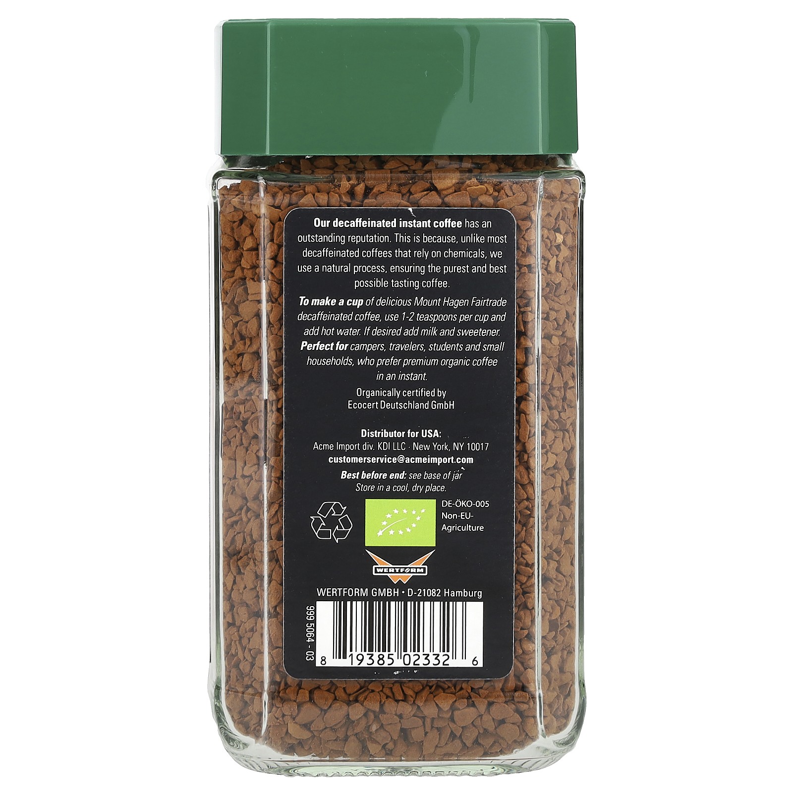 Organic Fairtrade Instant Coffee, Decaffeinated, 3.53 oz (100 g) gallery