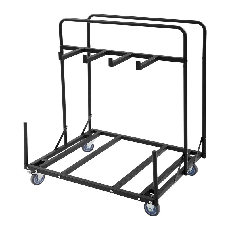 330lbs Folding Table Dolly Moving Folding Round Table & Chair Cart with 4 Wheels gallery