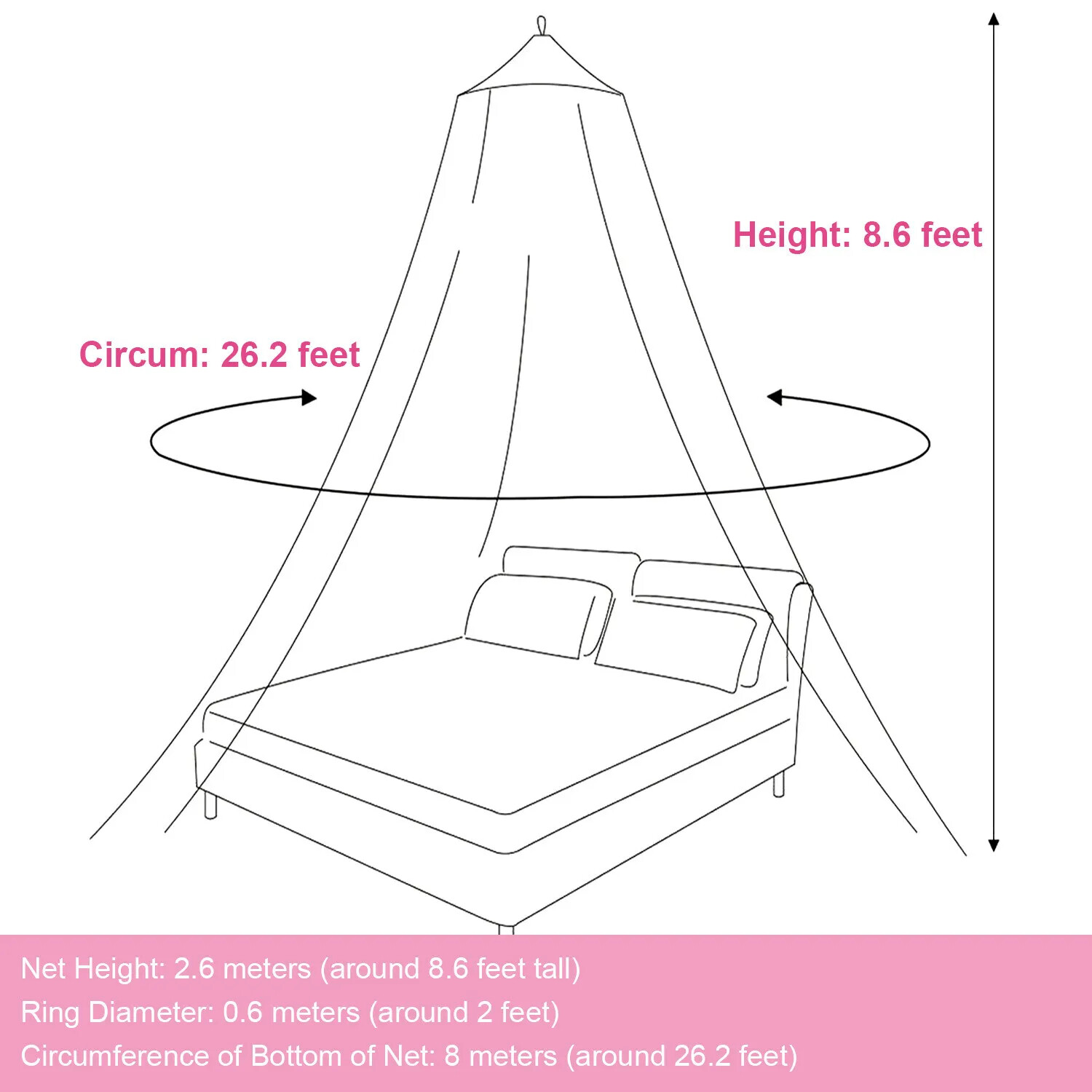 Mosquito Net Canopy Dome Fly Insect Protect Small Queen Bed Netting Mesh Curtain gallery