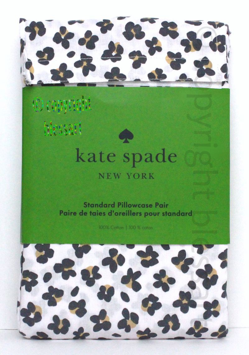 2pc Kate Spade New York Leopard Floral Standard 20x32 Cotton Pillowcase Set NEW gallery