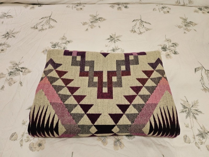 EXTRA LARGE, REVERSIBLE, ALPACA WOOL,MULTICOLOR BLANKET ECUADOR 74,8x91,33 in gallery