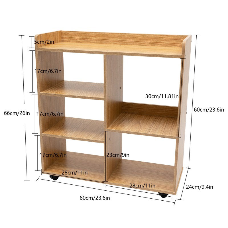 Mobile Printer Stand Rolling Office Scaner Cart Storage Shelf Rubberwood gallery