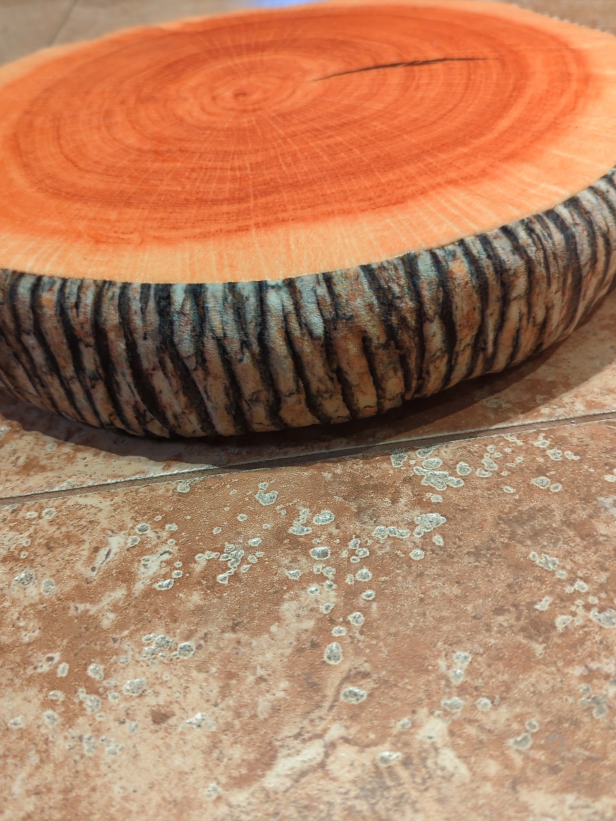 Wood Log Slice Realistic Soft Velvet Foam Pillow New gallery
