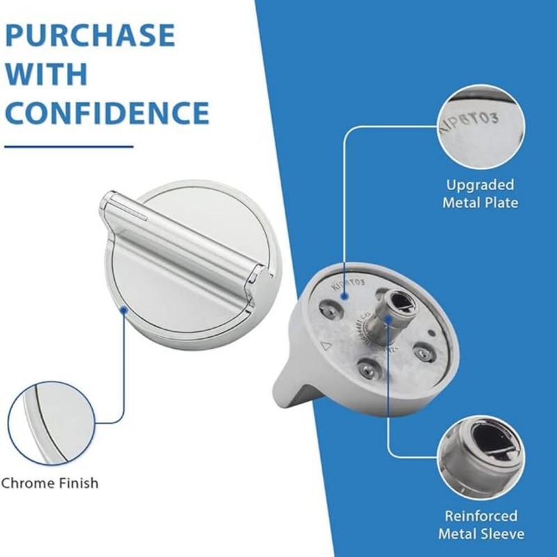 5X For Whirlpool Range W10594481 & W10818230 Compatible Silver Burner Knob US gallery