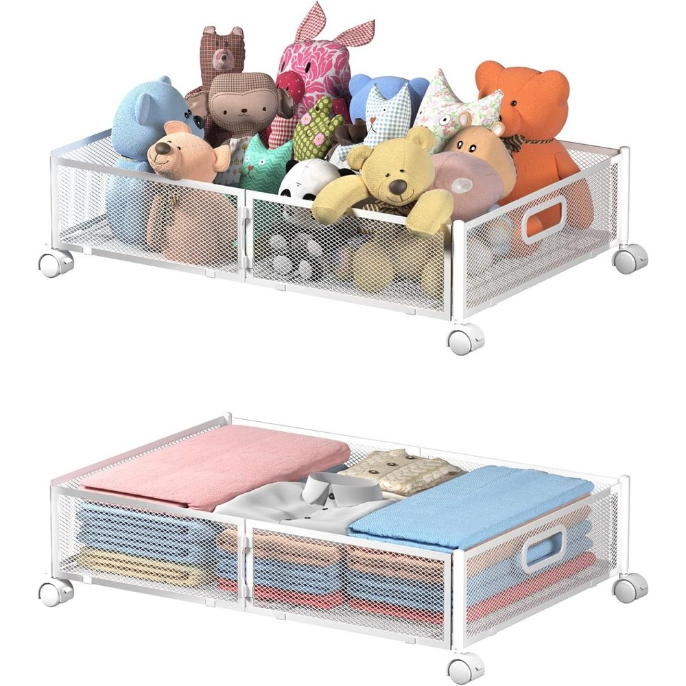 Under Bed Storage Containers With Wheels For Clothes, Blankets And Shoes,Bedding