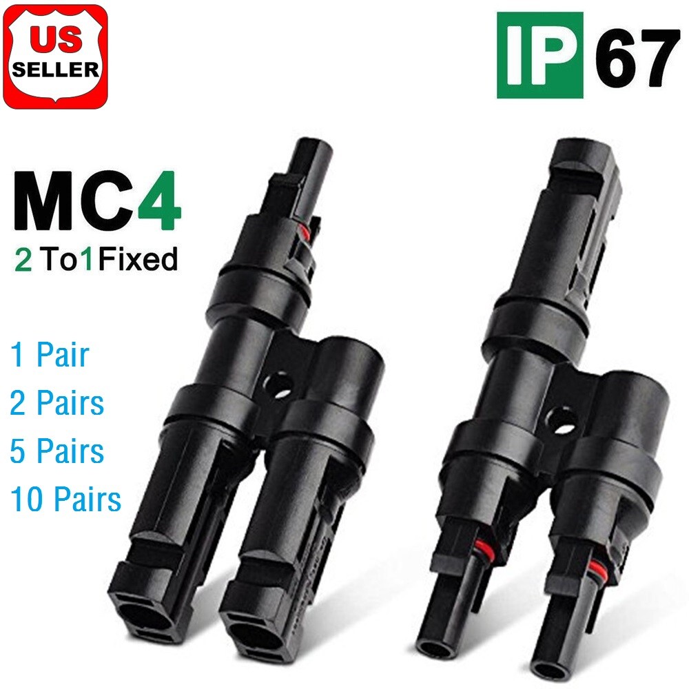 5/2/1 Pairs Solar Panel T Branch Connectors Cable Splitter Coupler Combiner gallery
