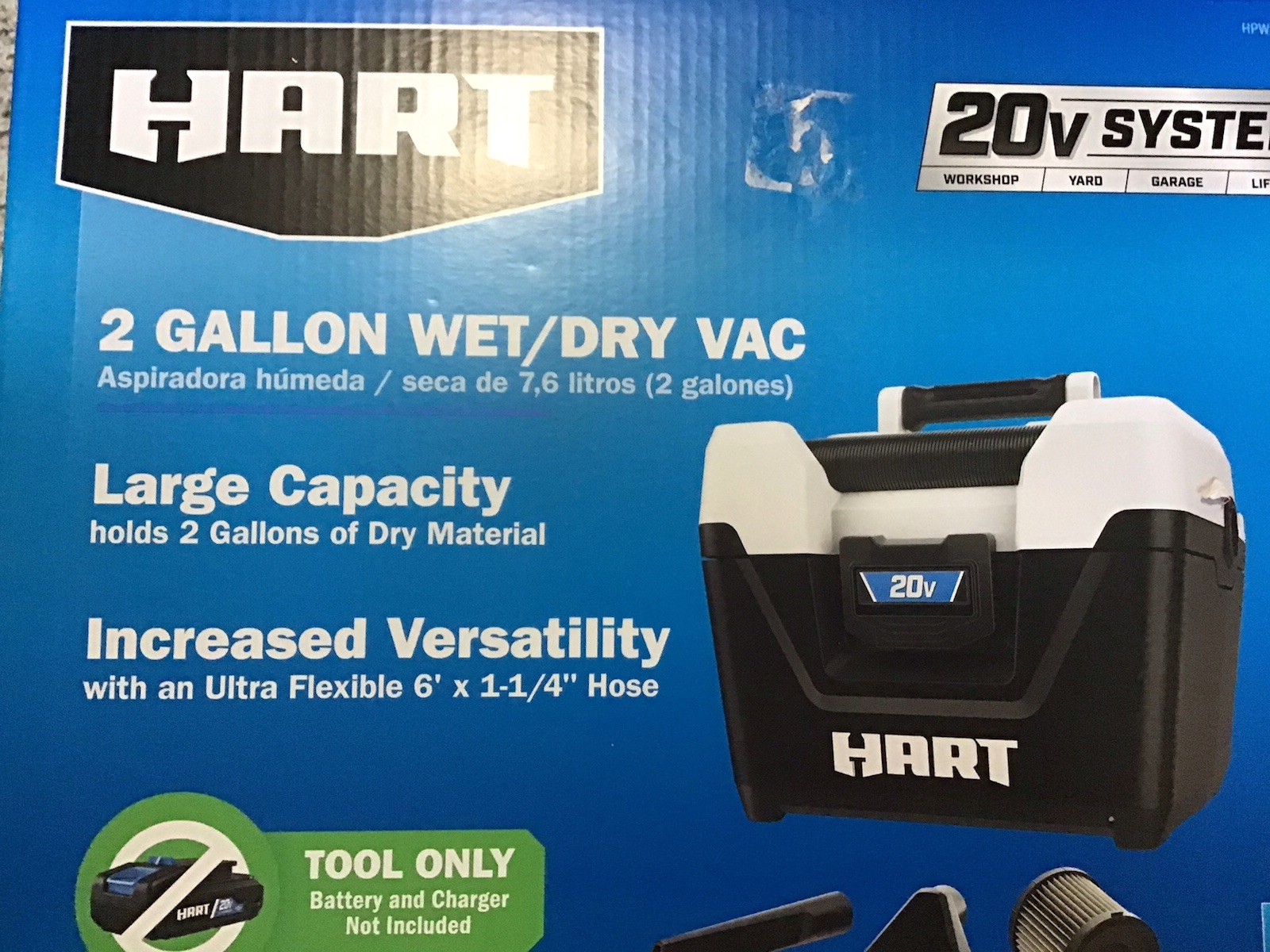 HART - 20-Volt Cordless 2-Gallon Wet/Dry Vac (Battery Not Included) - HPWD01 gallery