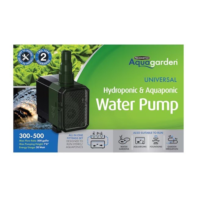 Aquagarden Universal Hydroponic & Aquaponic Water Pump 300-500 Gal/Hour NEW gallery