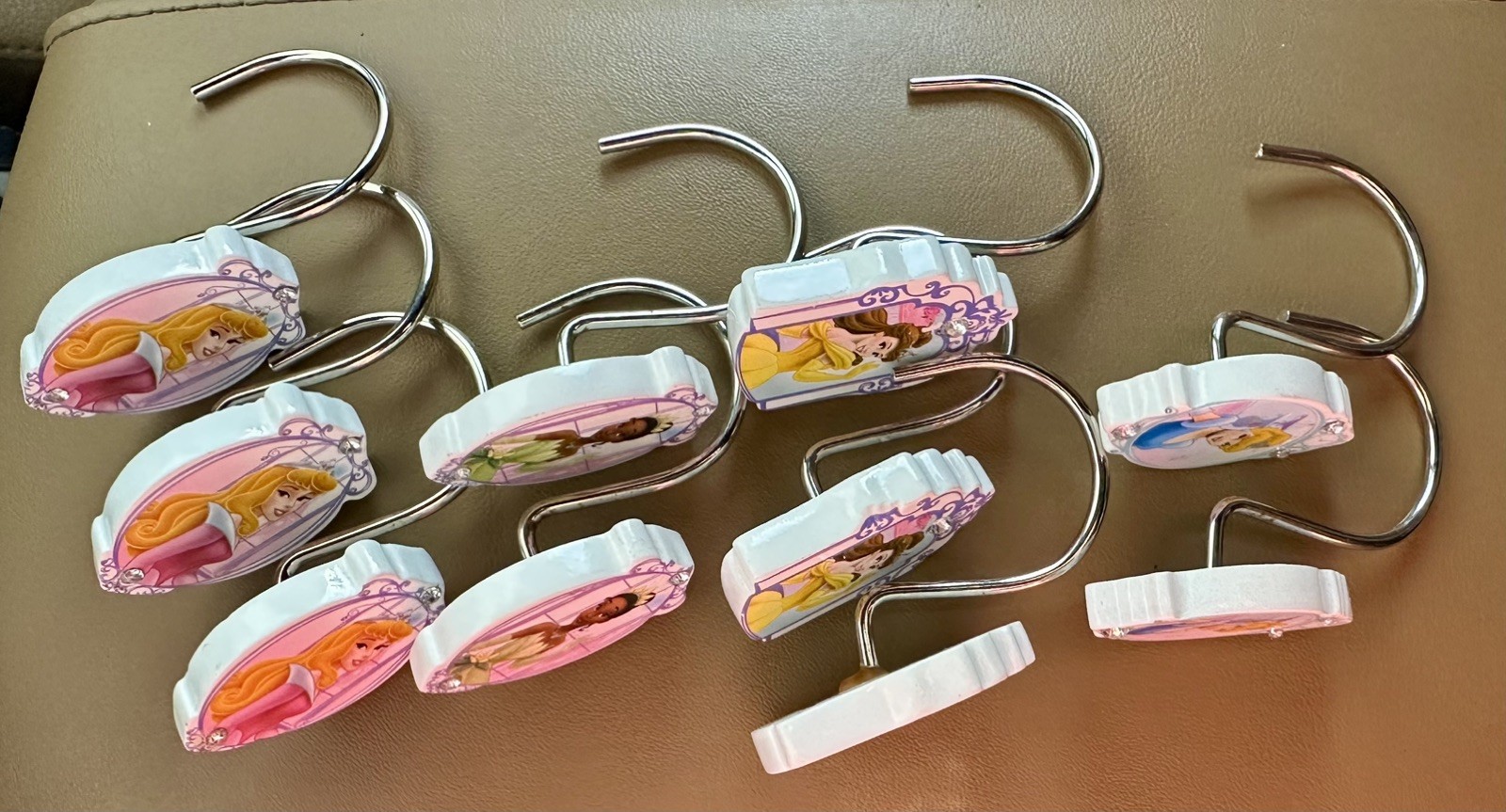 Disney Princesses shower curtain hooks - 10 count Tiana Aurora Belle Cinderella gallery
