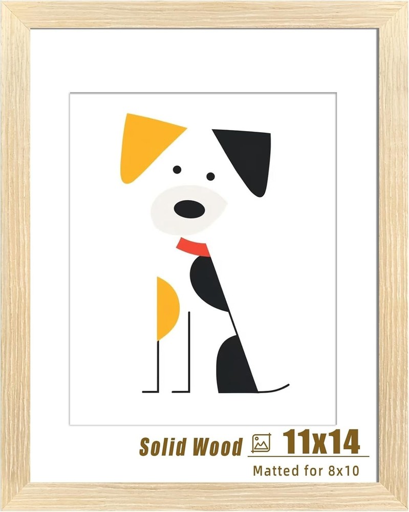 11x14 Solid Wood Picture Frame – Natural Wall Photo Frame for 8x10 or 11x14