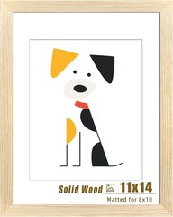 11×14 Solid Wood Picture Frame – Natural Wall Photo Frame for 8×10 or 11×14