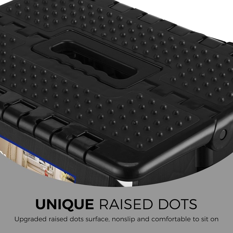 Folding Step Stool Plastic Foldable Stools Non Slip Dot Surface 13" 16" 17.5" gallery