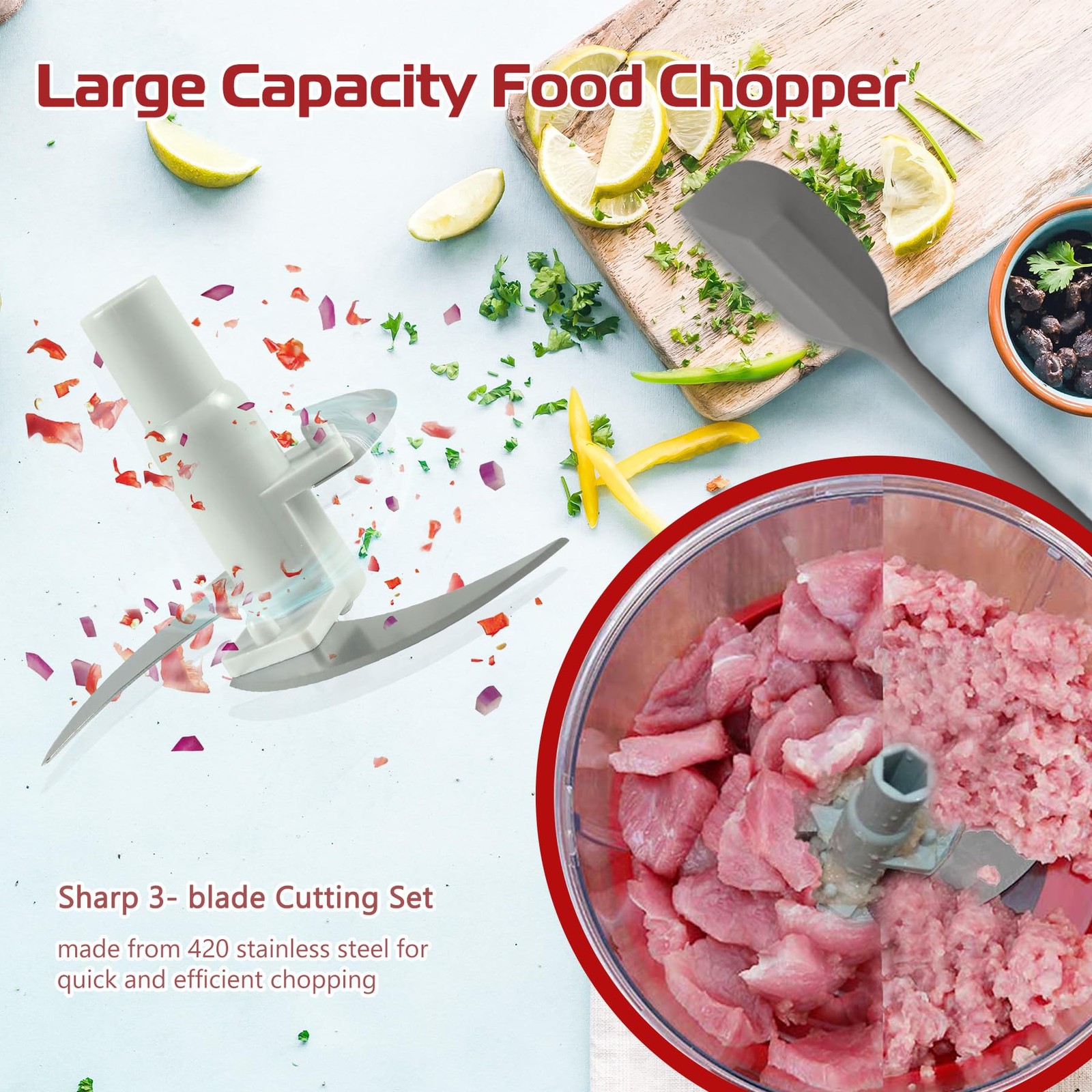 Manual Food Processor,Hand Powered Crank Food Processor Chopper,Food Vegetabl... gallery