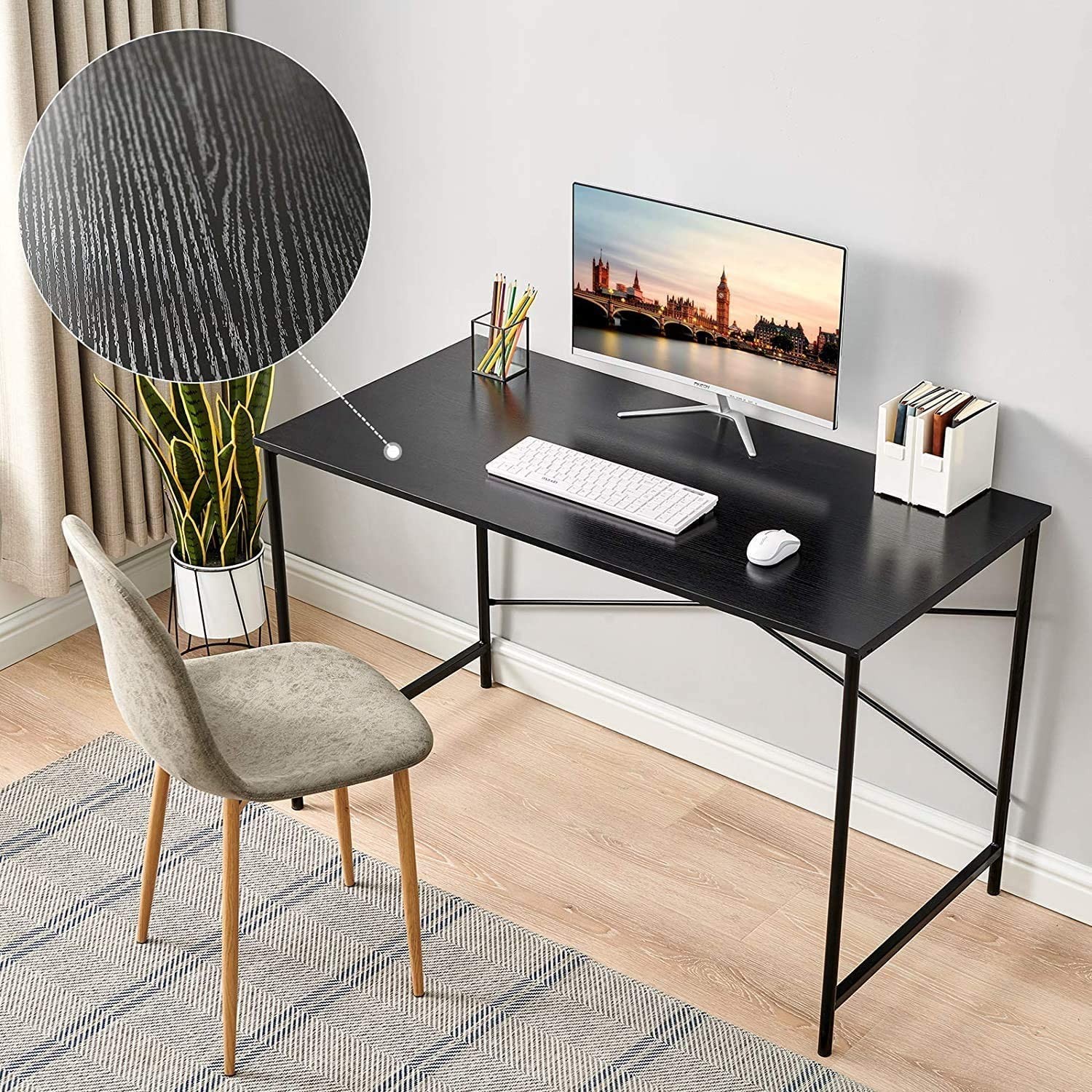 Computer Desk 47 Inch Home Office Desk Study Writing Desk for Teens Adults, M... gallery