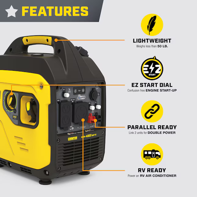 Champion Power CO Shield RV Ready Quiet Technology 4000 -Watt Single Fuel gallery