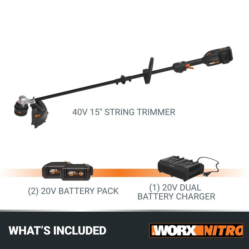 Worx Nitro WP195 40V PowerShare PRO 15” Cordless String Trimmer-OB gallery
