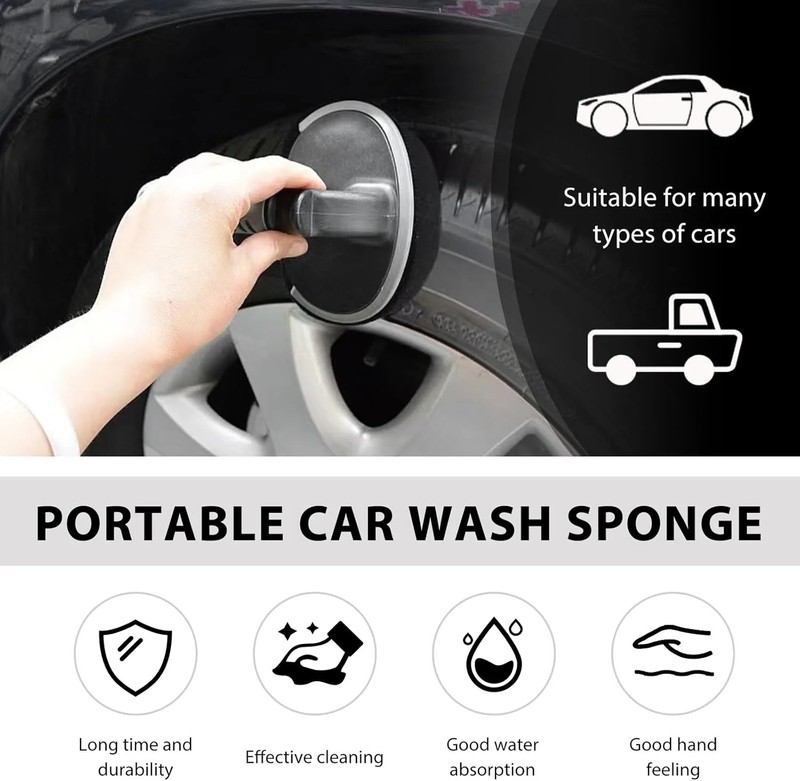 Car Tire Shine Applicator, High-Density Sponge Tyre Dressing Applicator Pad with gallery