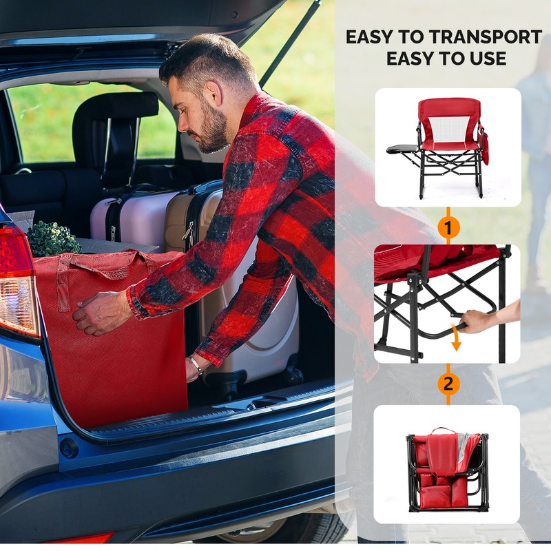 1Piece Portable Folding Outdoor Camping Directors Chair with Built-in Cup Holder gallery