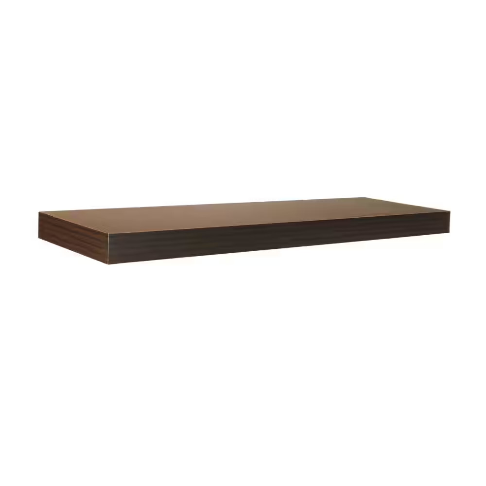 35 In. W X 10 In. D Espresso Floating Decorative Wall Shelf gallery