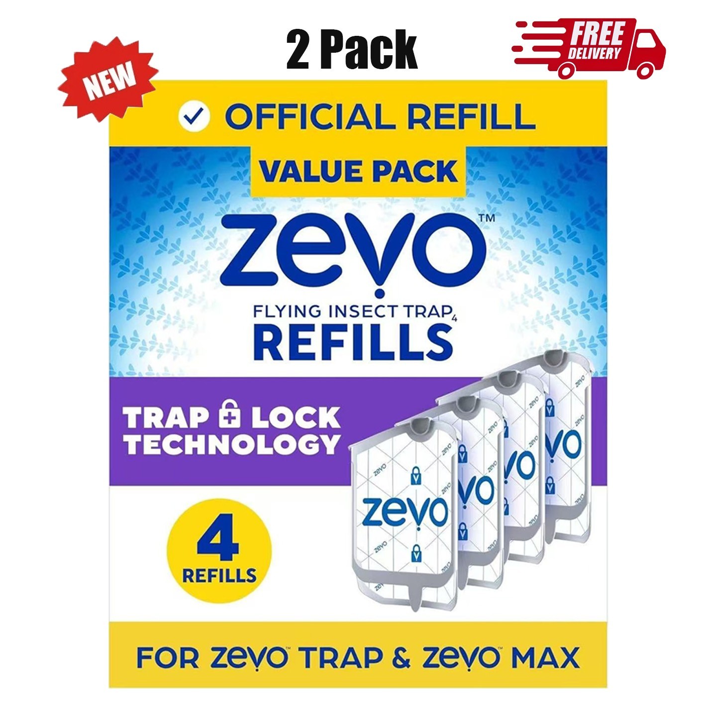 (8 Refill Cartridges) Zevo Flying Insect Trap Refill Cartridges -Easy to Use gallery