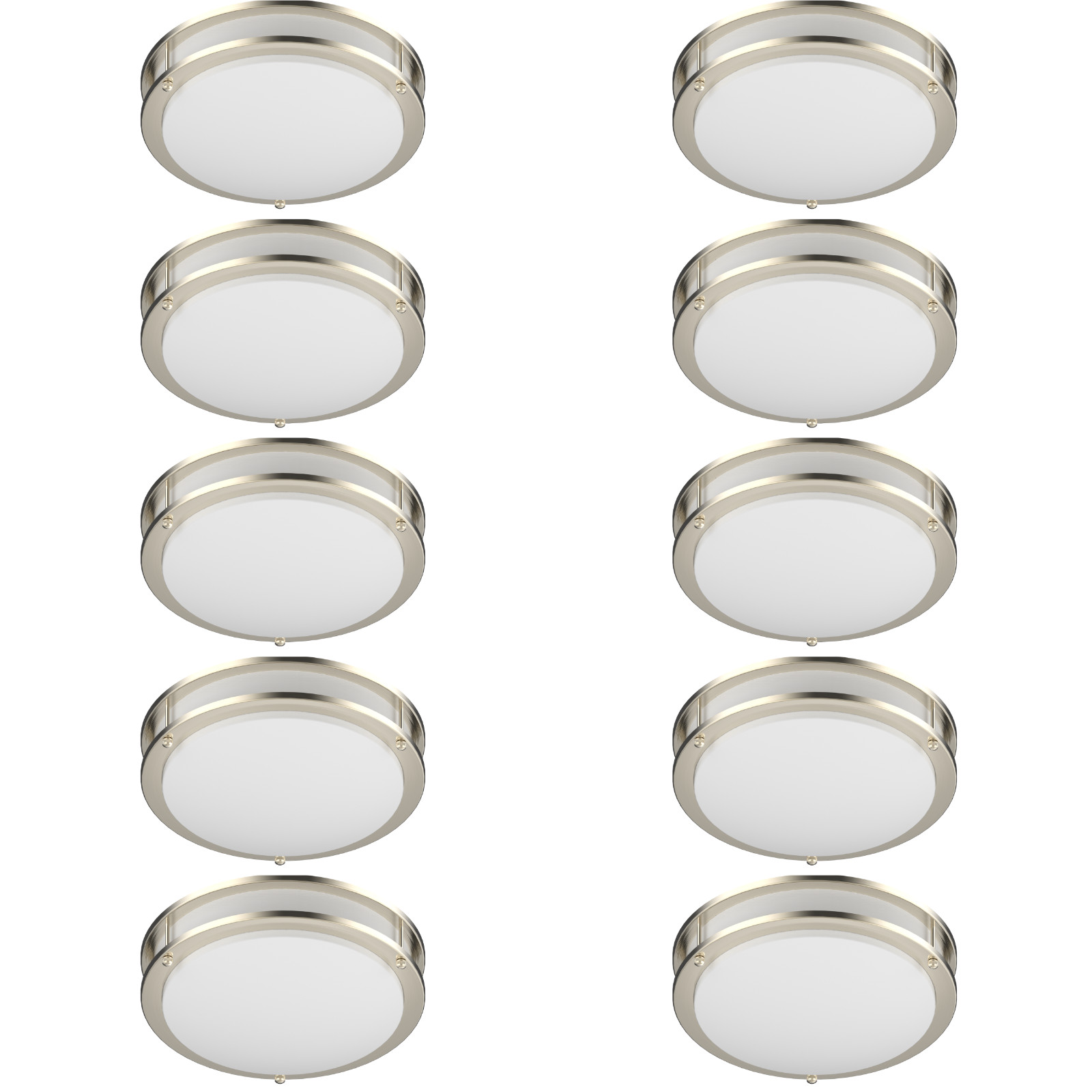 Double Ring Ceiling Light 10-Pack 12-Inch LED Flush Mount Fixture Dimmable gallery