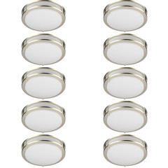 Double Ring Ceiling Light 10-Pack 12-Inch LED Flush Mount Fixture Dimmable