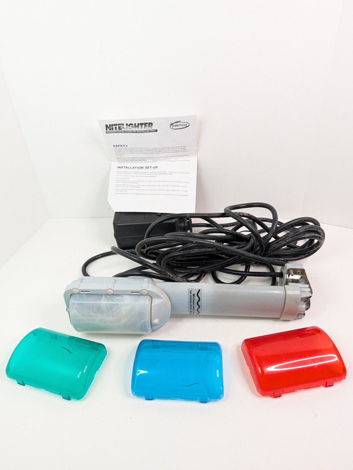 Nitelighter Aboveground Swimming Pool Light #10002 Low Voltage 3 Lenses Vtg gallery