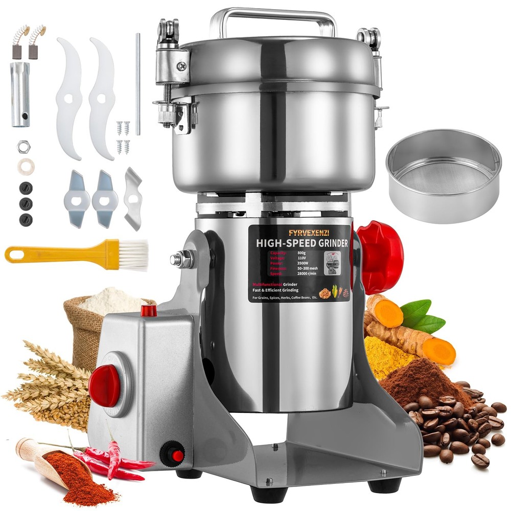 Electric Grain Grinder – High-Speed 800g SS Food Mill & Pulverizer for Nuts