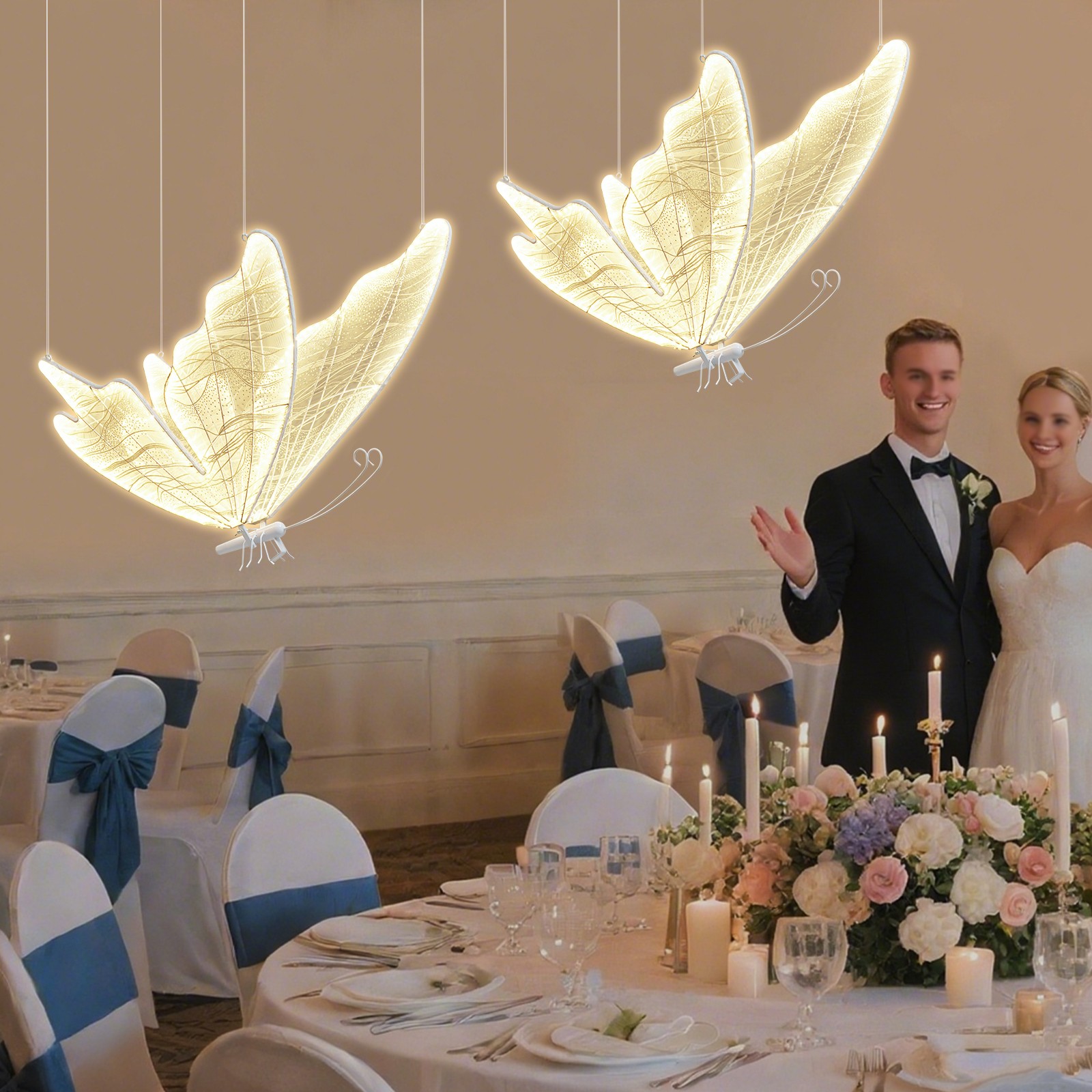 2PCS Wedding Decoration Lights, 110V Butterfly Floor Lamp, 25W LED Ambient Light gallery