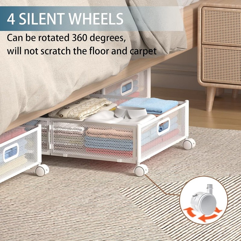 Under Bed Storage Containers With Wheels For Clothes, Blankets And Shoes,Bedding gallery