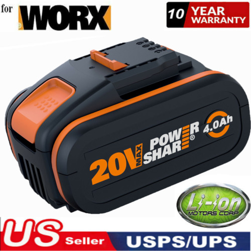 For WORX 20V MAX Extended Battery WA3520 WA3525 WA3575 WG155 4.0Ah Lithium-ion gallery