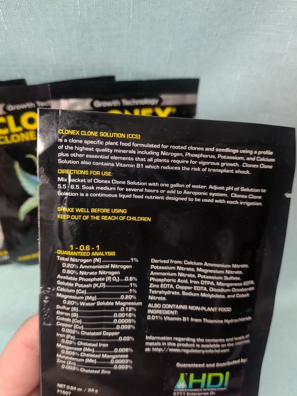 6 Clonex Clone Solution 20 ml Packets Rooting Clones & Seedlings Gardening gallery