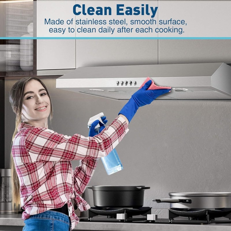 800CFM Kitchen Under Cabinet Range Hood 3-Speed Remote Control w/LEDs Cook Vent gallery