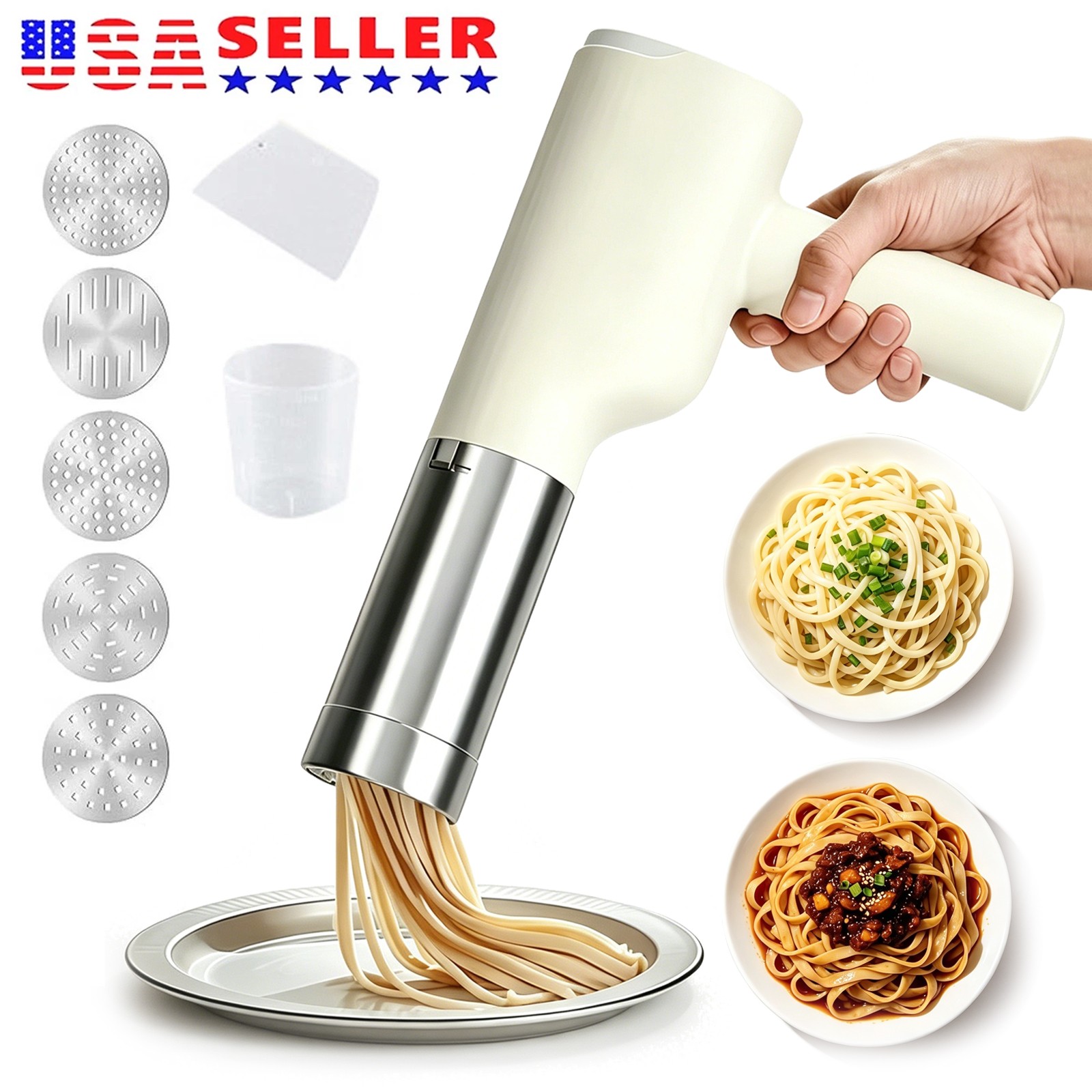 5-in-1 Handheld Electric Pasta Maker Gun Portable Cordless Noodle Machine New gallery