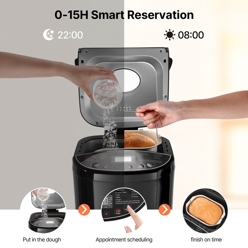 2LB 19-in-1 Bread Maker Automatic Compact Dough Machine Nonstick 3 Crust Colors gallery