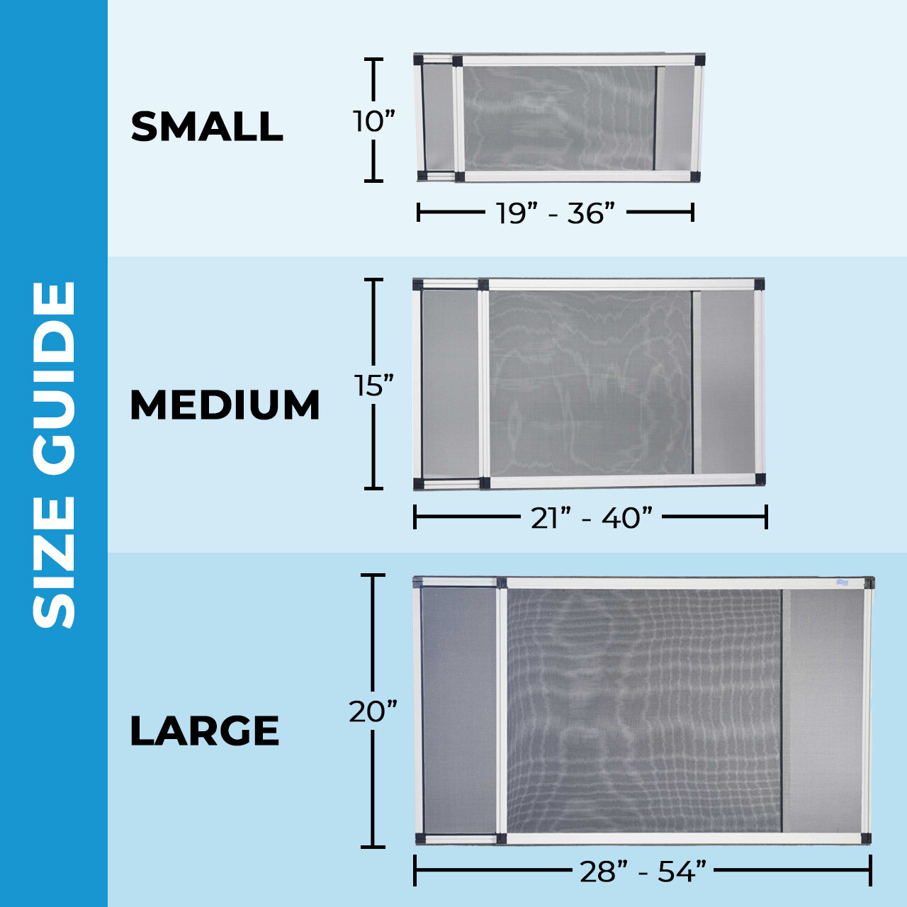 Adjustable Window Screen, Vertical/Horizontal, 10"x19-36" or 19"x10-18", 4 Pack gallery