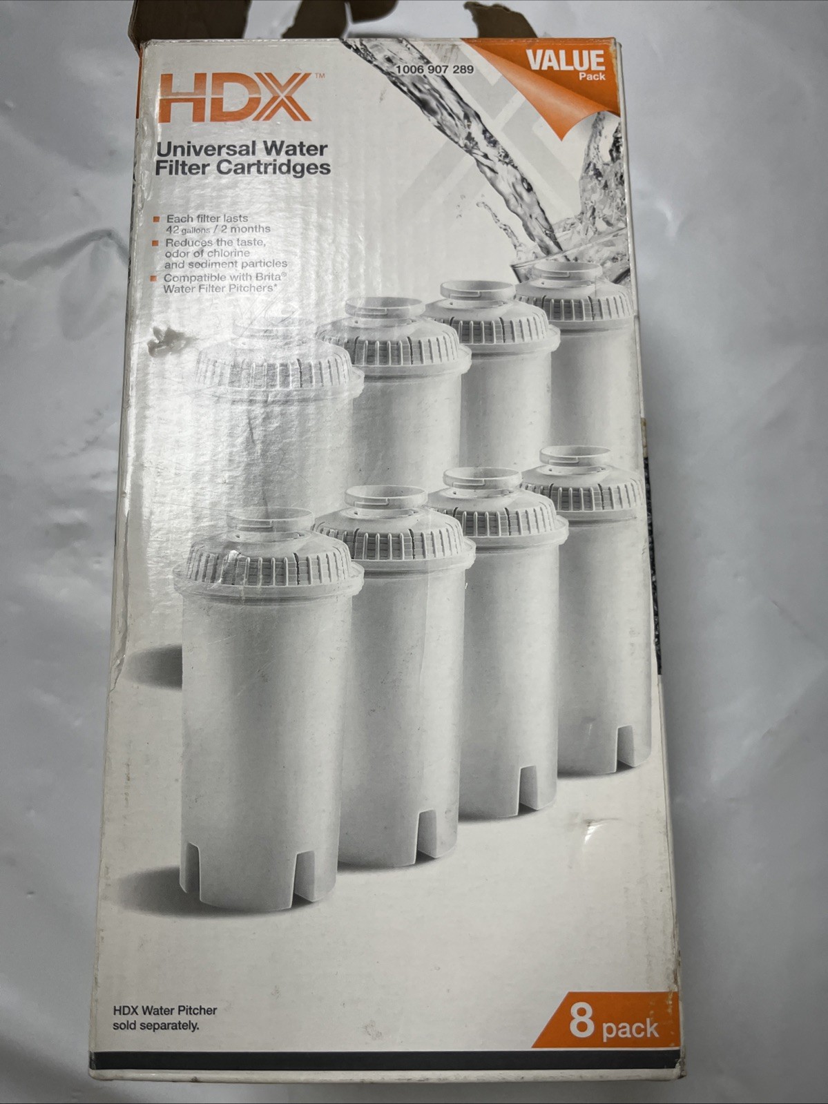 HDX Water Pitcher Replacement Water Filter Cartridges, BPA Free (8-Pack) gallery