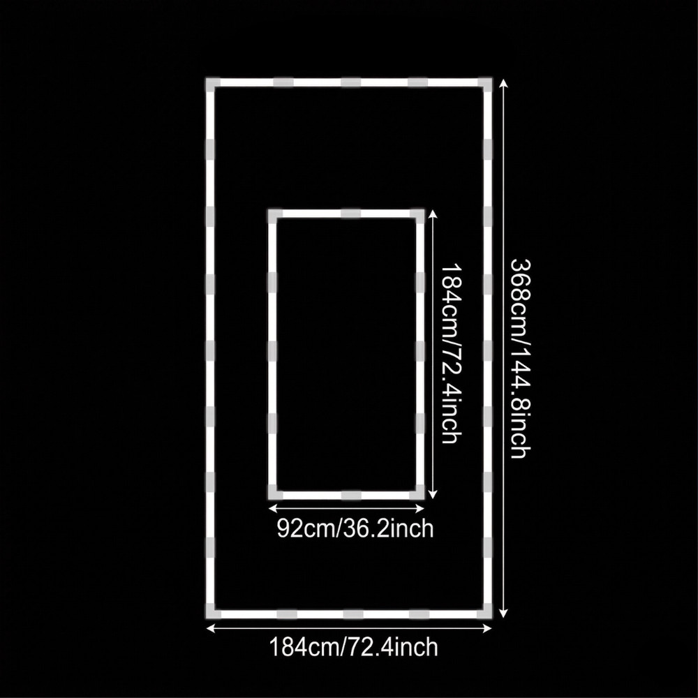 LED Garage Ceiling Light Double Rectangular Frame