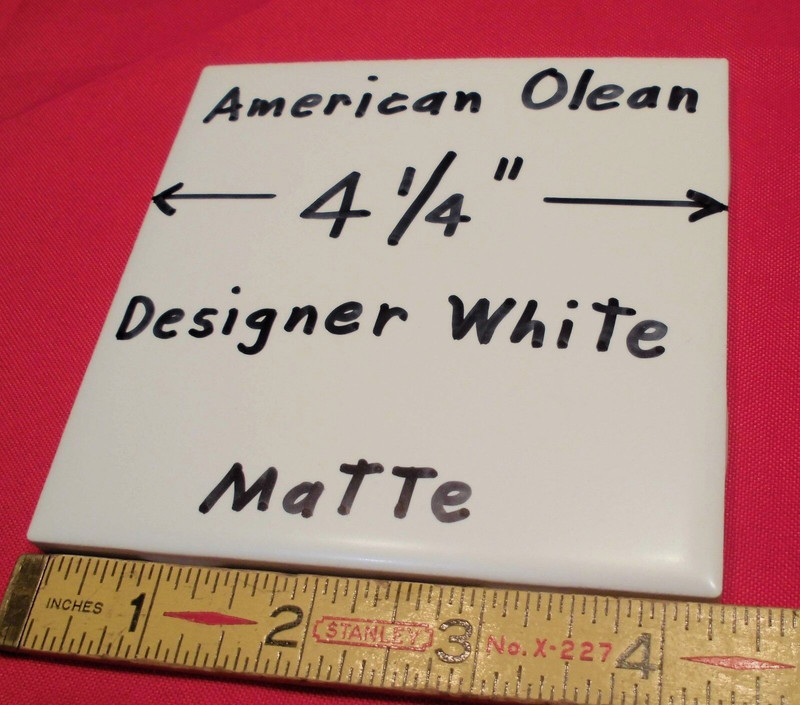 9 pieces: Ceramic Tiles *Matte Designer White* #61 by American Olean 4-1/4" NEW gallery